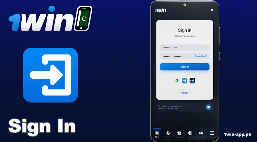 Log in to your 1win PK account